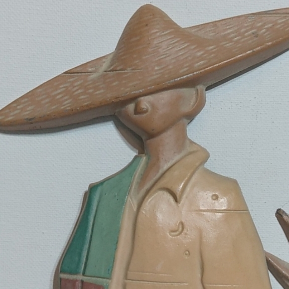 80s Cast aluminum metal southwest man and donkey wall decor - Picture 2 of 13